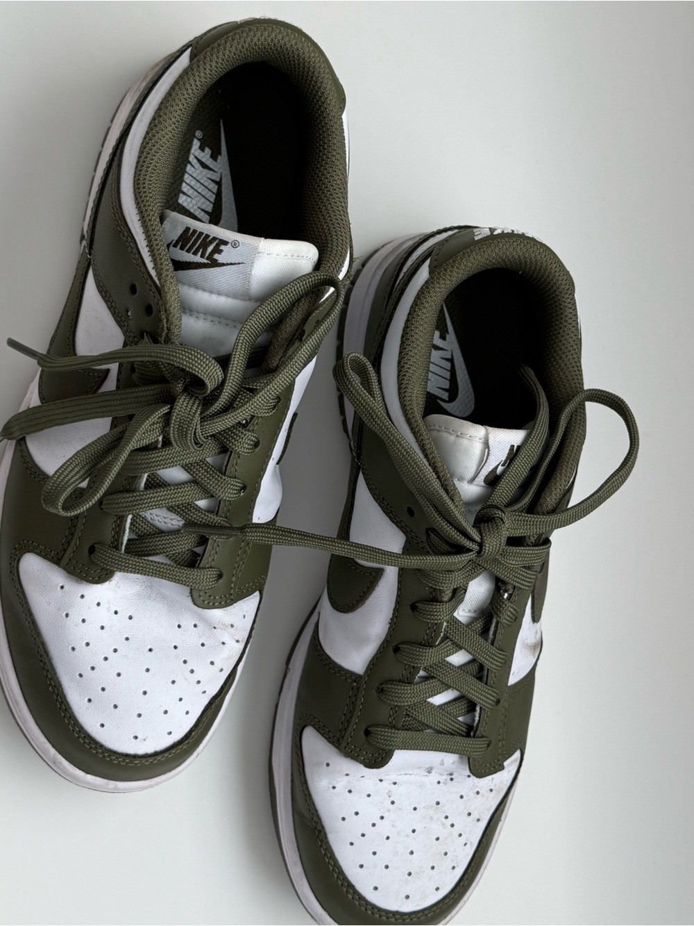 Nike Low-Top Sneakers in White and Olive